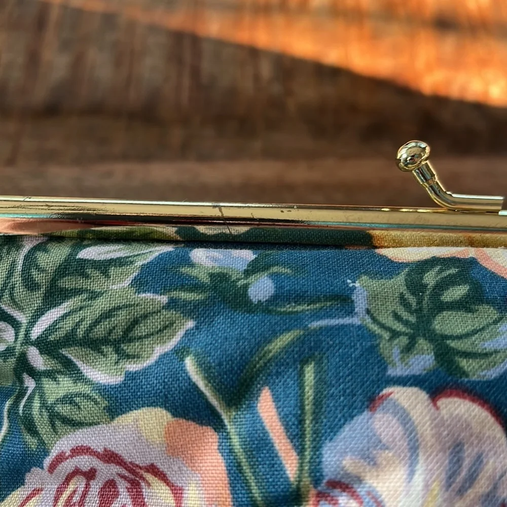 Diane Von Furstenberg Vintage Floral Fabric Cosmetic Purse
